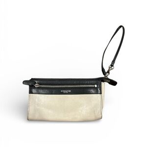 Coach Black and Cream Wristlet